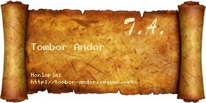 Tombor Andor névjegykártya